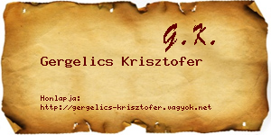 Gergelics Krisztofer névjegykártya